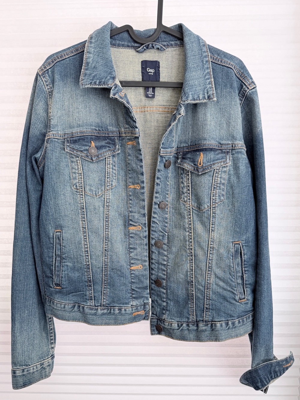 GAP Medium Blue Denim Jacket with Contrast Stitching